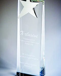 Crystal Wedge with Silver Star