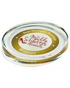 Round Glass Paperweight for Colour Printing (In Presentation Case)