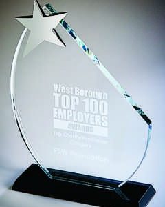 Crystal Star Award With Black Base (In Presentation Case)