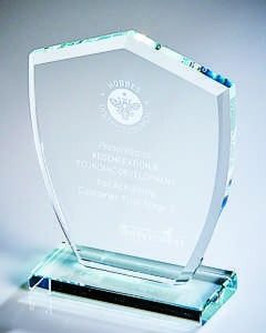 Clear Glass Shield Award (In Presentation Case)