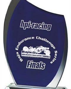 Clear/Blue Glass Curve Award (In Presentation Case)