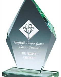 Beveled Jade Glass Diamond Stand