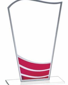 Clear Red Wave Glass Award