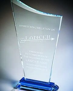 Crystal Award with Blue Base