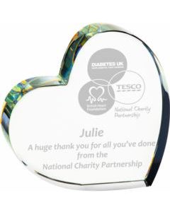 Clear Heart Shaped Award - 25mm Thickness