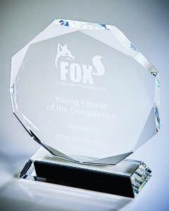 Crystal Octagonal Stand Award (In Presentation Case)