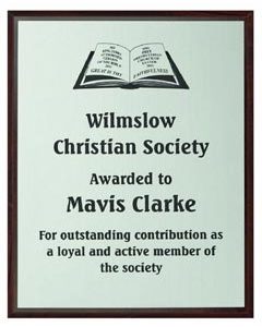 Wood Plaque Award with Colour Laminate Front - PLEASE SPECIFY COLOUR IN NOTES