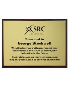 Wood Plaque Award with Colour Laminate Front - PLEASE SPECIFY COLOUR IN NOTES