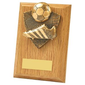 Boot/Ball Wood Plaque Award