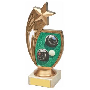 Antique Gold Lawn Bowls Star Award