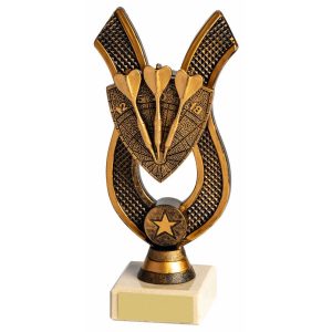 Antique Gold Darts Award with Resin Darts Trim