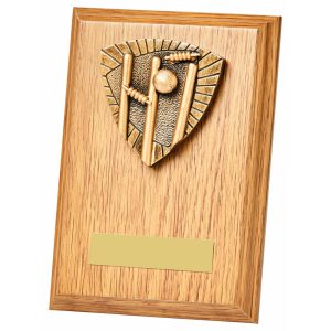 Cricket Stumps Wood Plaque