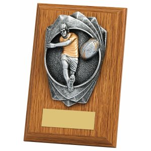 "Rose" Light Oak Rugby Plaque (Male)
