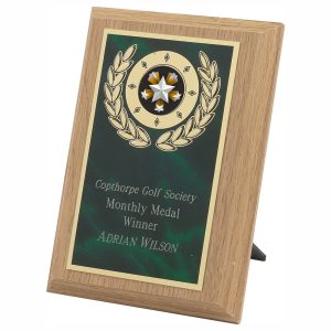 Green Aluminium Front Light Wood Plaque