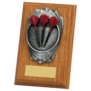 "Rose" Light Oak Tri Darts Plaque