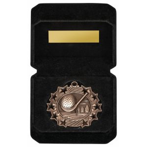 Bronze 60mm Male Golf Medal in Luxury Case