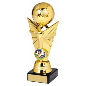 Shiny Gold Football Tower on Marble