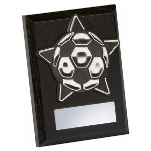 Silver/Black Football Trim, Black Wood Award
