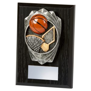 Antique Silver Basketball, Black Wood Award