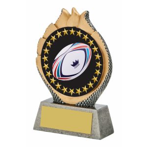 Antique Silver Rugby Resin Stand