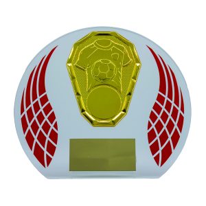 Clear/Red Wreath Glass with Football Trim