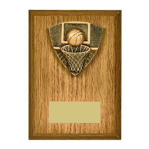 Basketball Light Oak Foil Plaque