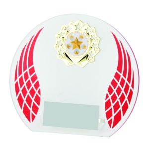 Red  Wreath Glass with Metal Trim