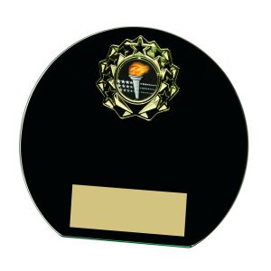 Black Glass Glass with Metal Trim