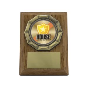 Wood Plaque - House Yellow