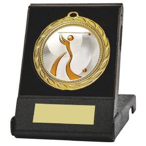 70mm Golf Medal in Case (Gold)