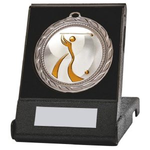 70mm Golf Medal in Case (Silver)
