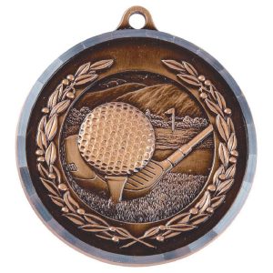 50mm Diamond Edged Golf Club Medal (Bronze)