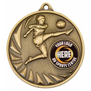 Gold Female Football Medal