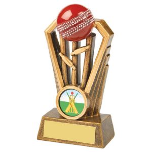 Resin Cricket Wicket Award with Red Ball