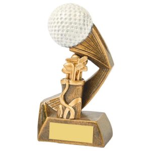Antique Gold/White Golf Bag/Ball Resin