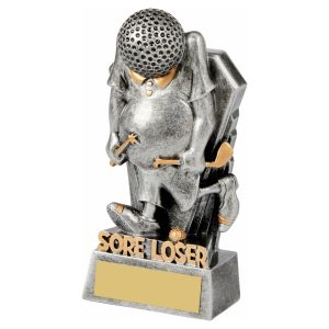 Antique Silver Golf Ball Head - SORE LOSER