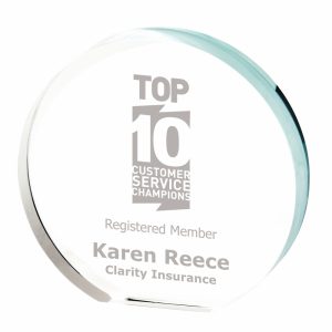 Free Standing Crystal Circle Corporate Award (In Presentation Case)