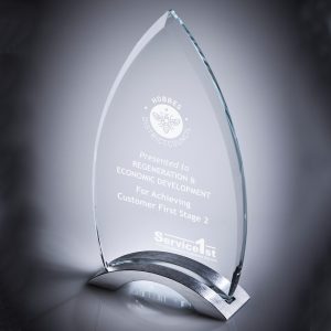 Glass Spearhead on Metal Base