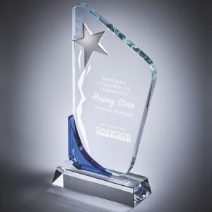 Silver Star/Clear Blue Glass Award