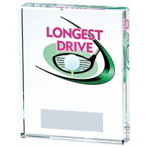 Clear/Colour Glass Golf Longest Drive