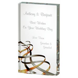 Silver/Gold Ribbon Glass Block