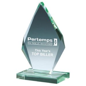 Beveled Jade Glass Diamond Stand