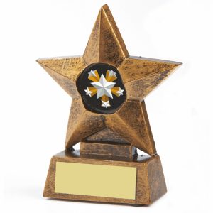 Antique Gold, Silver and Bronze Resin Star Awards