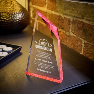 Acrylic Stand Award - Blue Tint